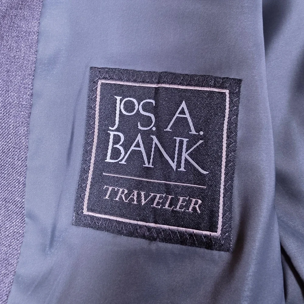Jos. A. Bank Traveler Chelsea Mens 44 Regular Grey Wool Tailored Fit Blazer L/S